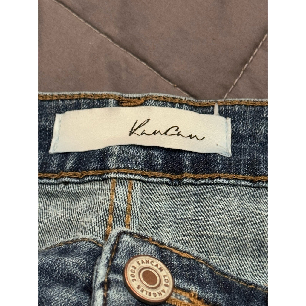 Kancan Skinny Jeans Women's 3/25 Cotton Blend Distressed Holes Stretch Denim Blue