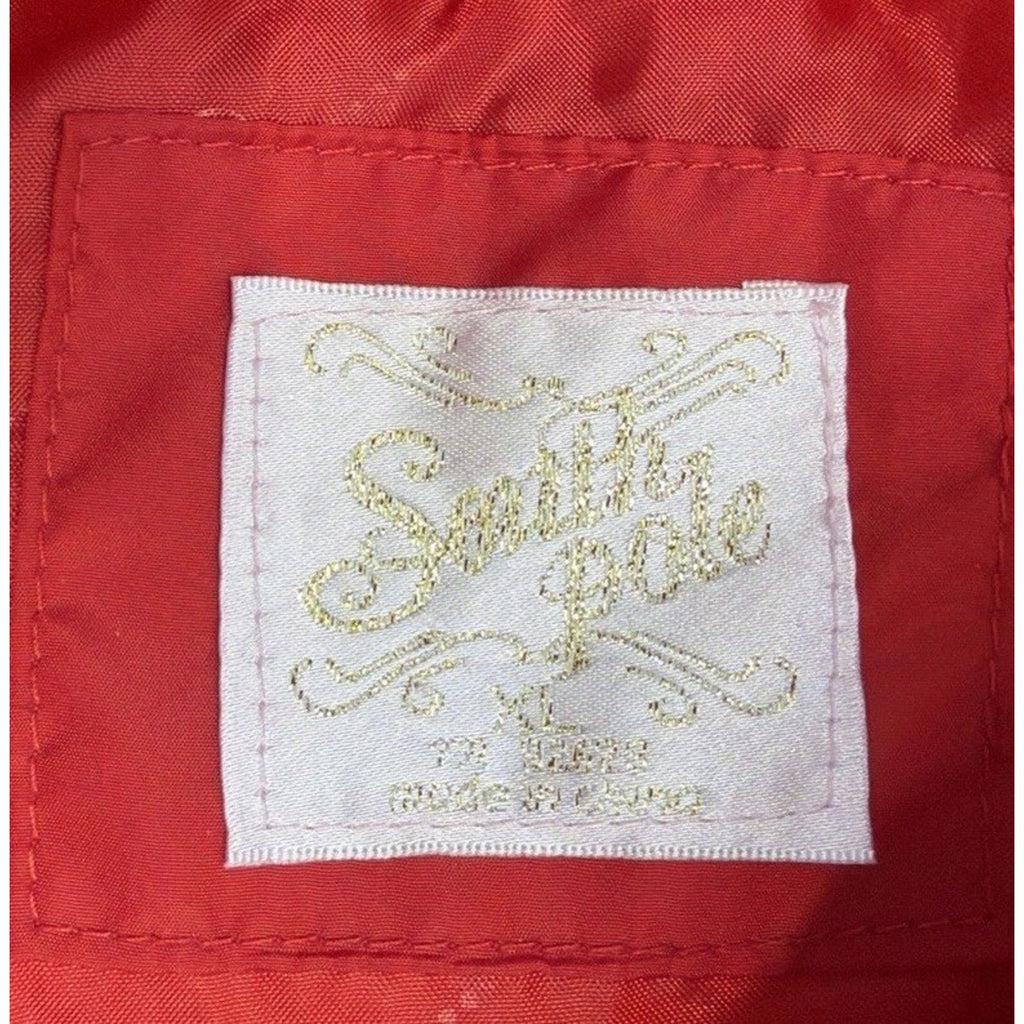 Southpole Y2K Puffer Jacket Coat Parka Red Womens Zipper Hooded Warmth XL