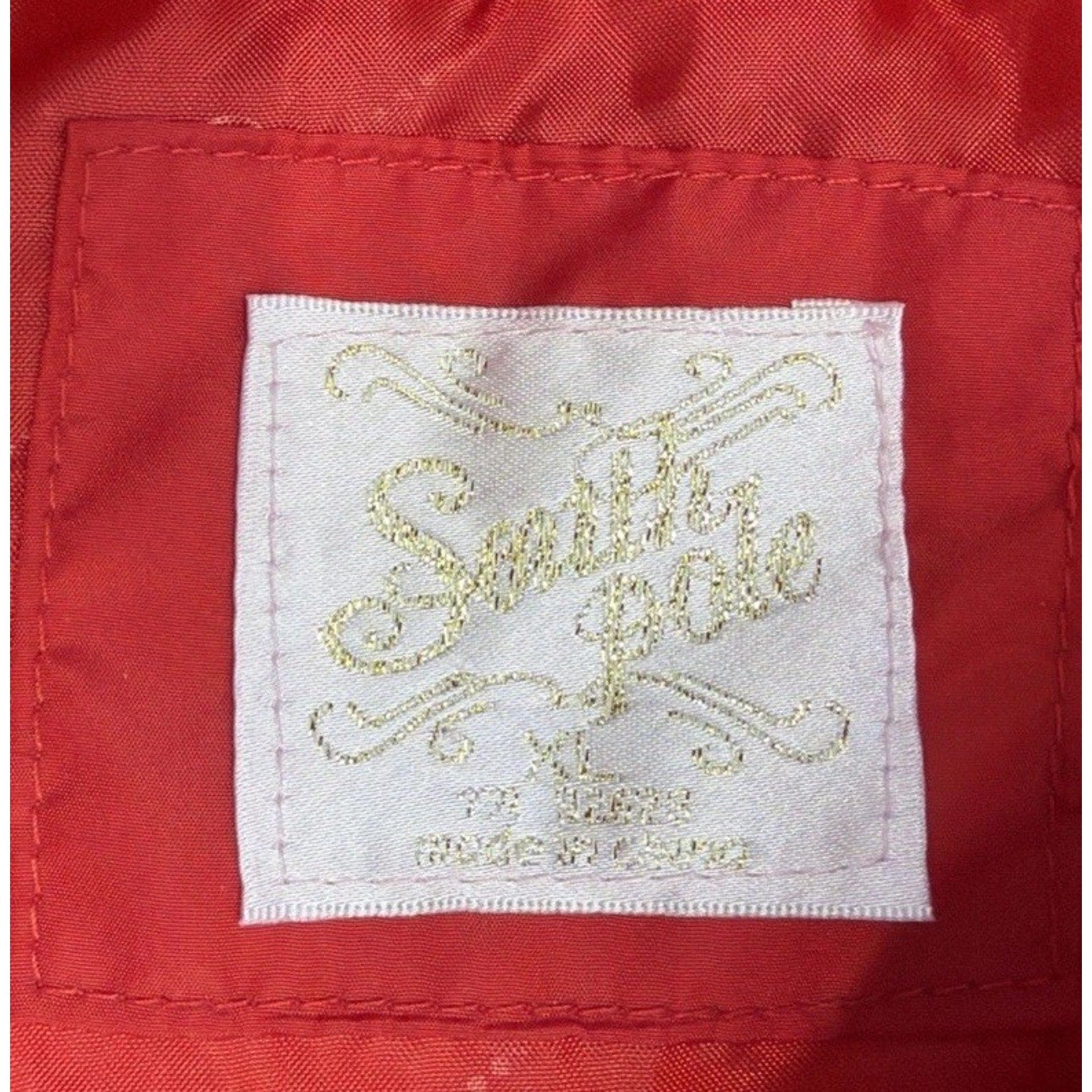 Southpole Y2K Puffer Jacket Coat Parka Red Womens Zipper Hooded Warmth XL