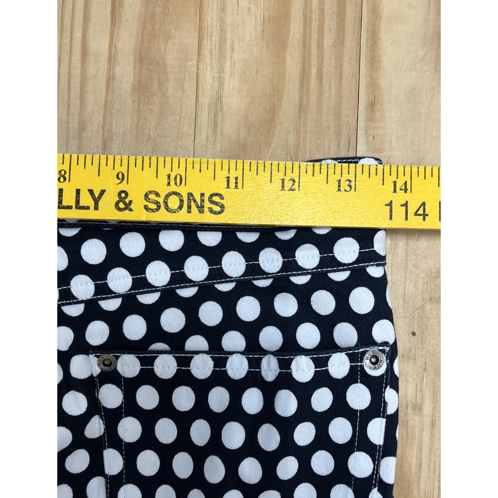 NWT HUE Dot Print Super Smooth Denim Skimmer Sz S