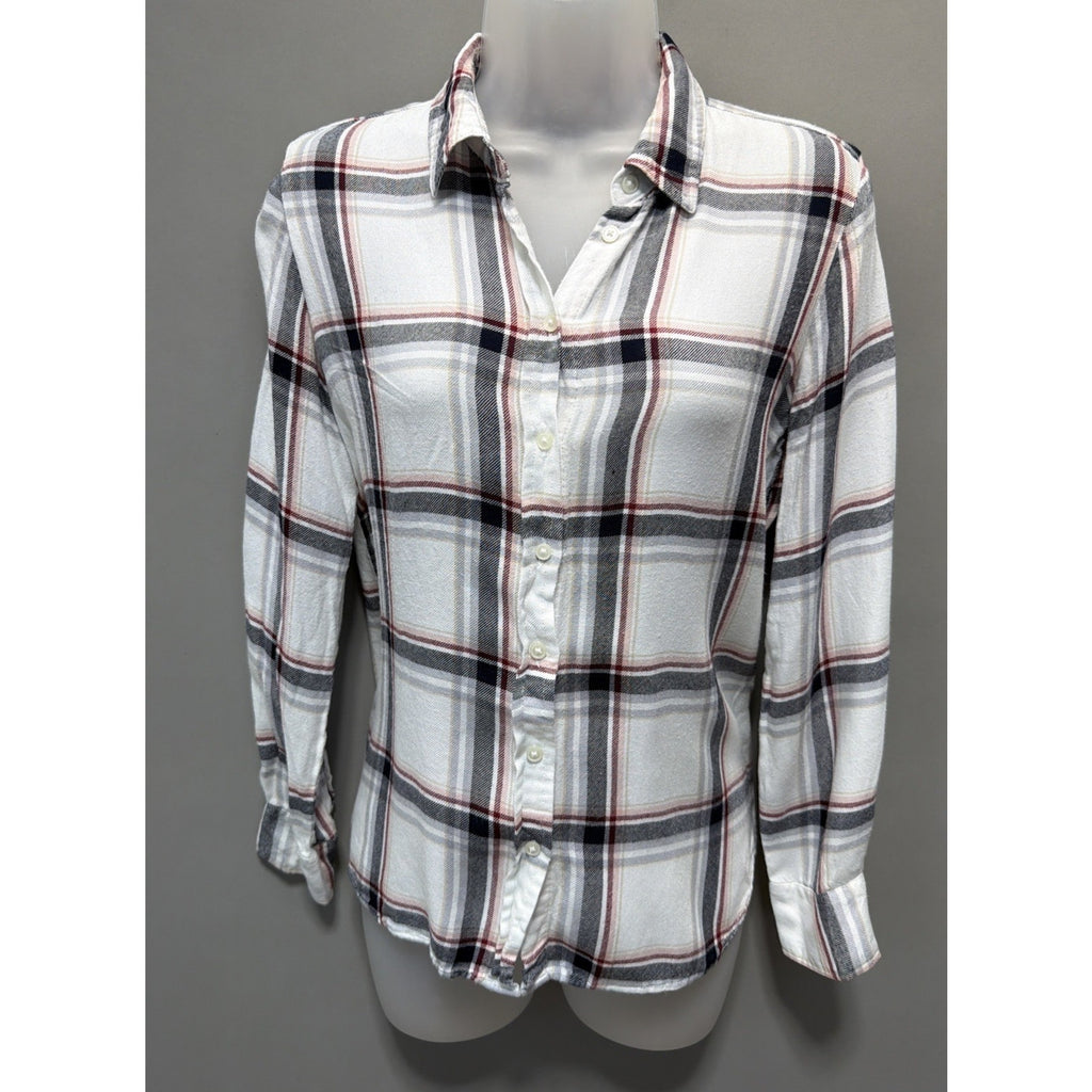Banana Republic Womens Small DILLON Flannel Shirt Plaid EVERYDAY SOFT