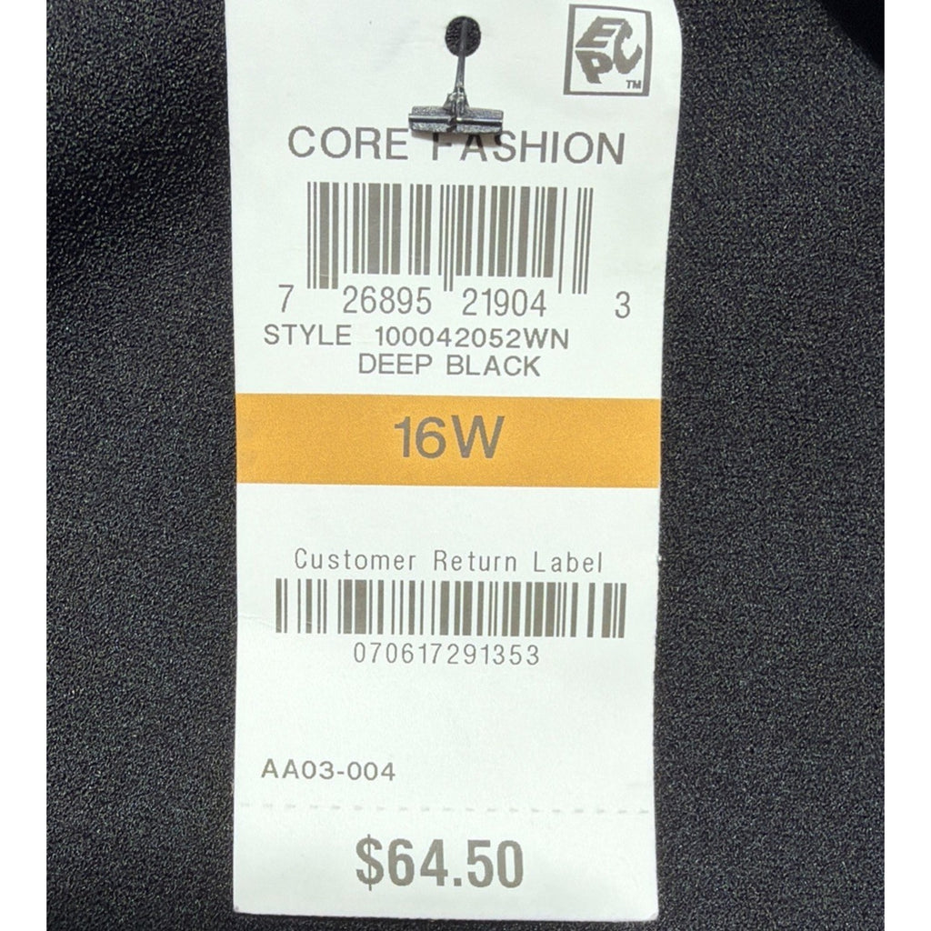 NWT JM Collection Black Pull On Comfort Waist Stud Ankle Pants Women's Plus 16W