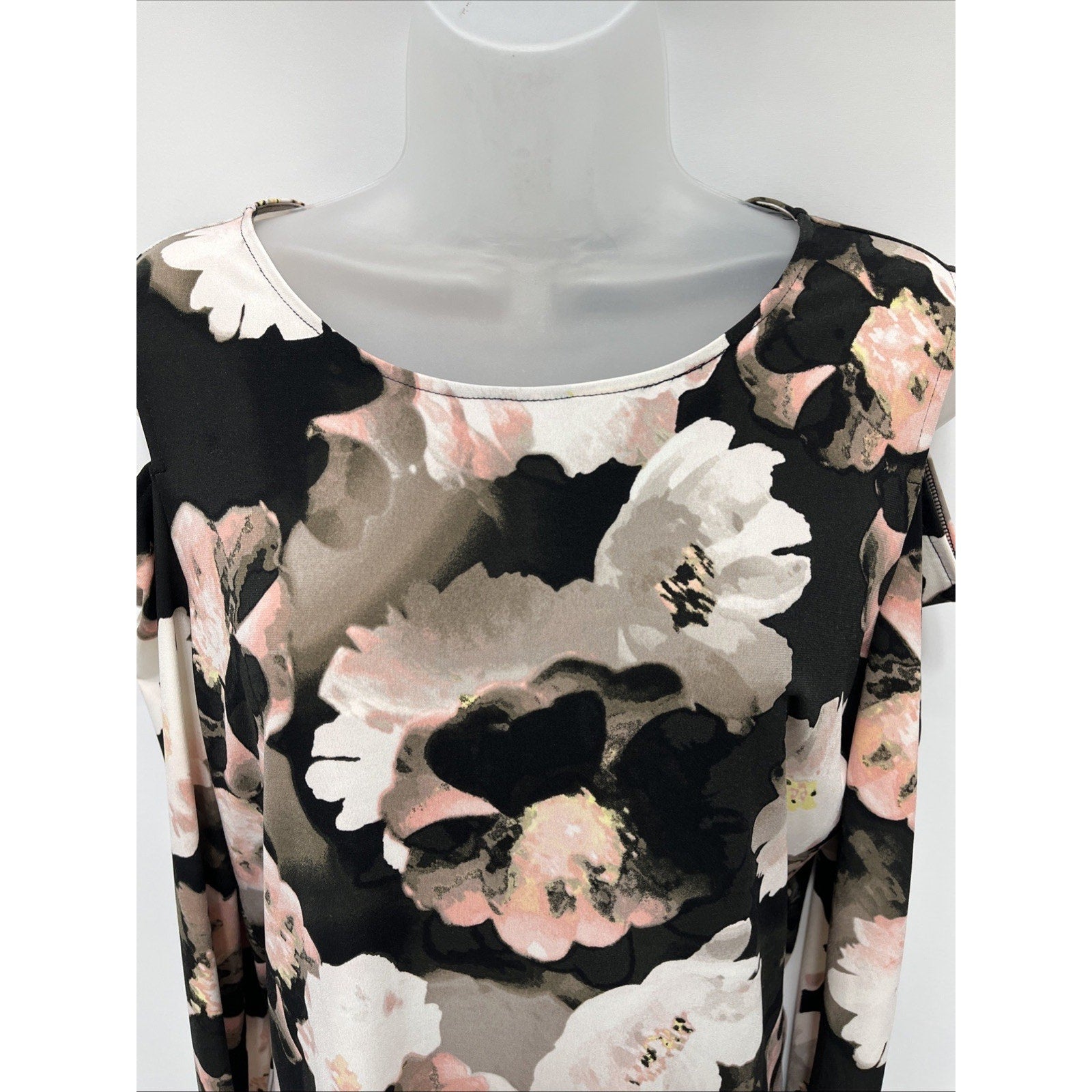 Calvin Klein Long Sleeve Cold Shoulder Top Size Petite Large