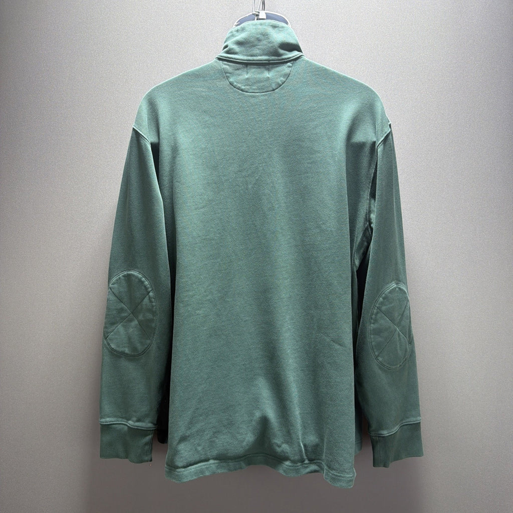 Vintage J Crew Sweater Mens XL 1/4 Zip Green Terry Pullover Y2K