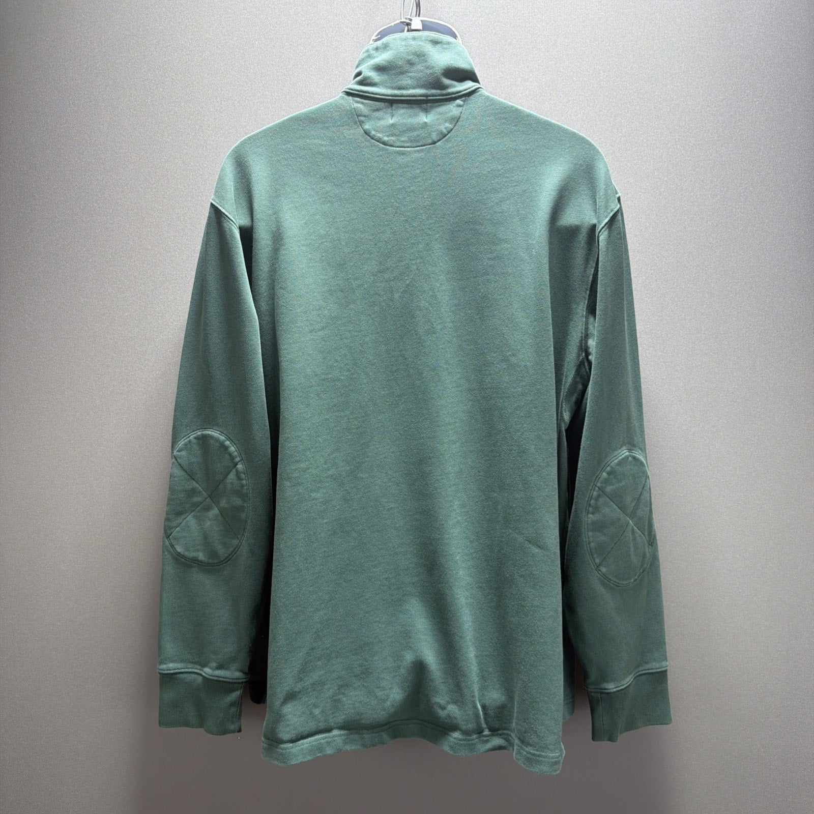Vintage J Crew Sweater Mens XL 1/4 Zip Green Terry Pullover Y2K