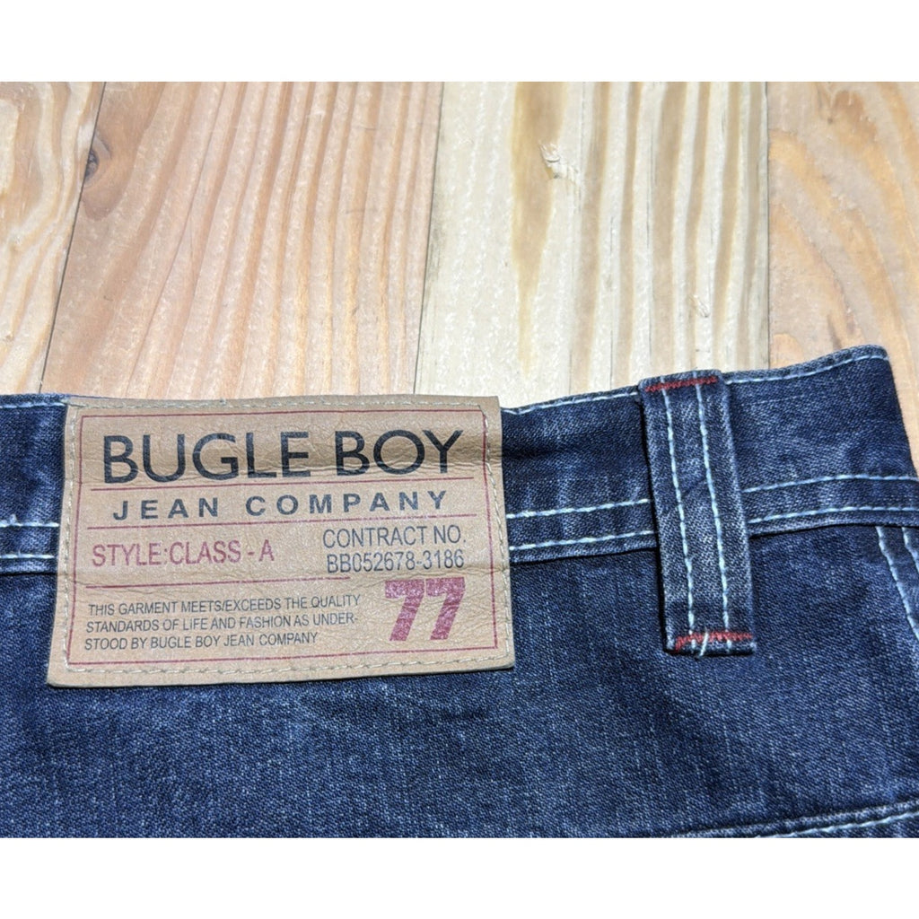 Vintage Bugle Boy Shorts Mens 36 Blue Denim Jorts Baggy Grunge Skater 90s Y2K