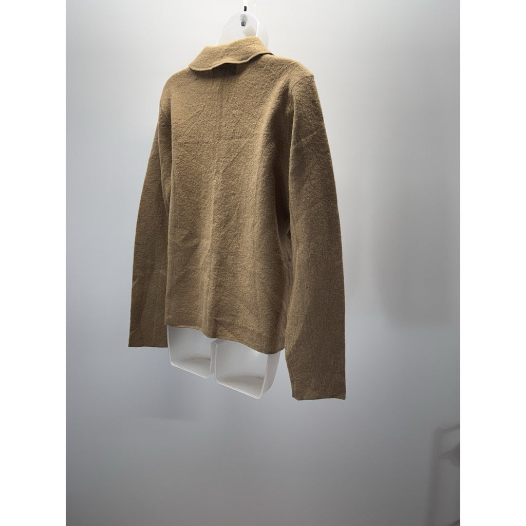 Bice By Sag Harbor 100% Wool Women Sz S Tan Sweater Cardigan