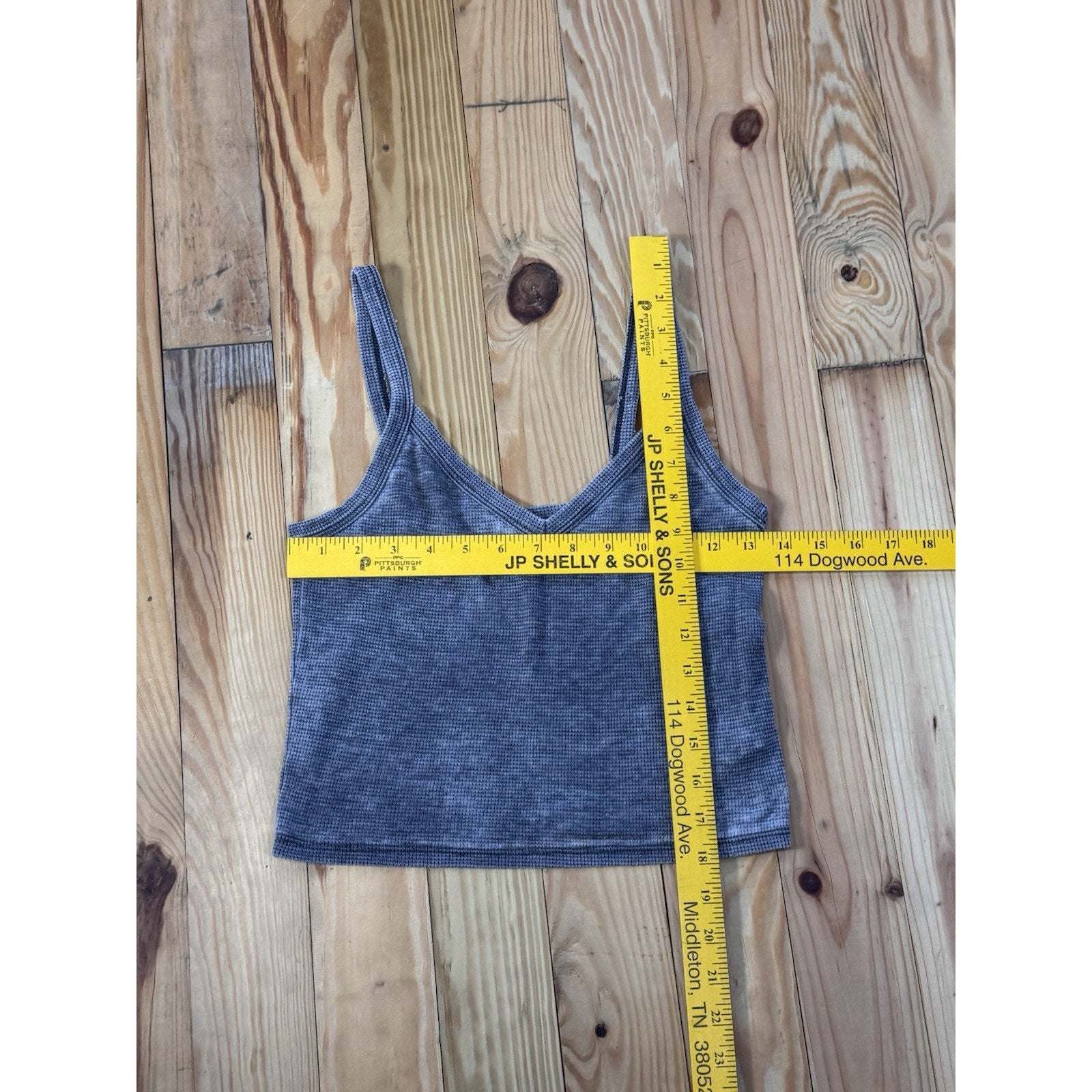 American Eagle Outfitters Medium Crop Spaghetti Strap Tank Top Gray