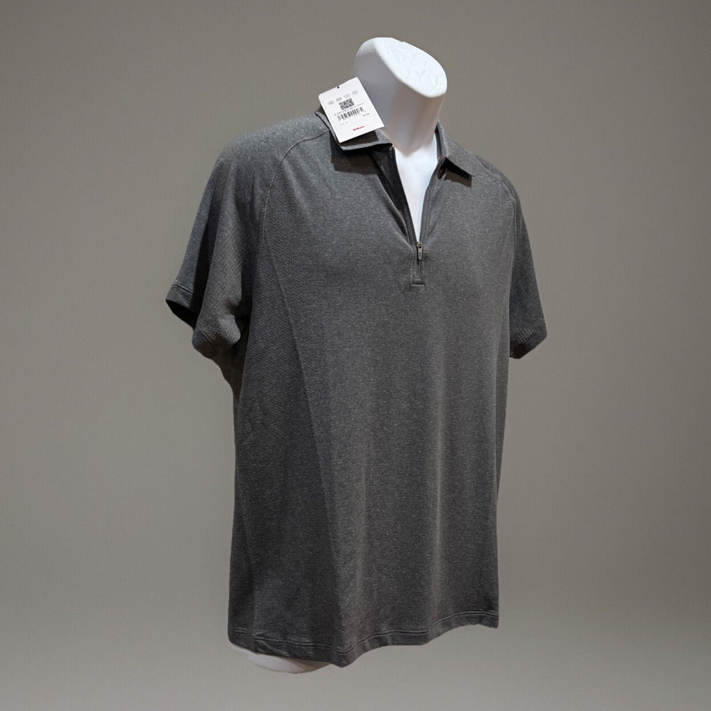 NWT Wilson Henley 1/4 Zip M Series Hybrid Activewear Gray Polo - Large Msrp 78$