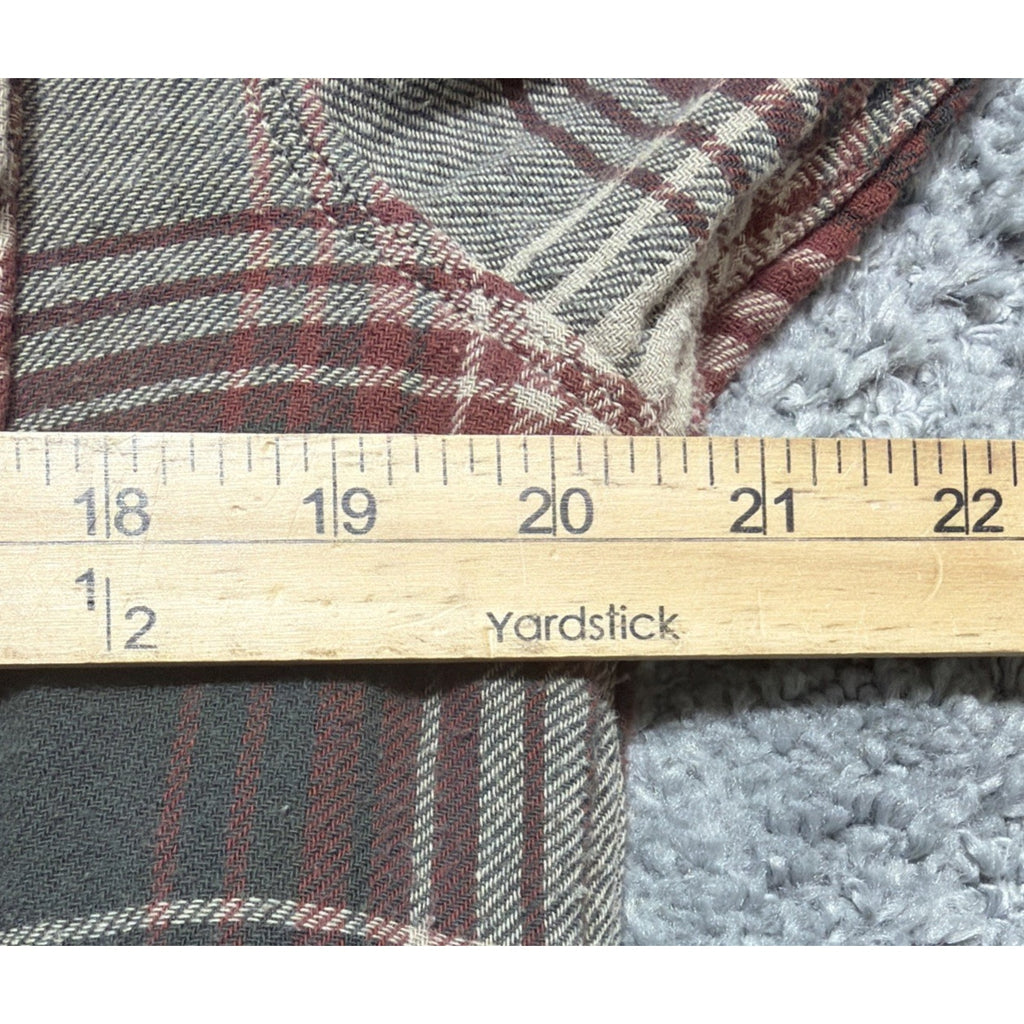 Red Head Ranch Heavyweight Flannel Shirt Mens Size Plaid Farm Workwear Cabin