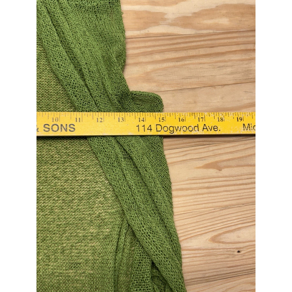 MECHANT Open Knotted Shawl Sweater Green Boho Hippie Women’s Size Small