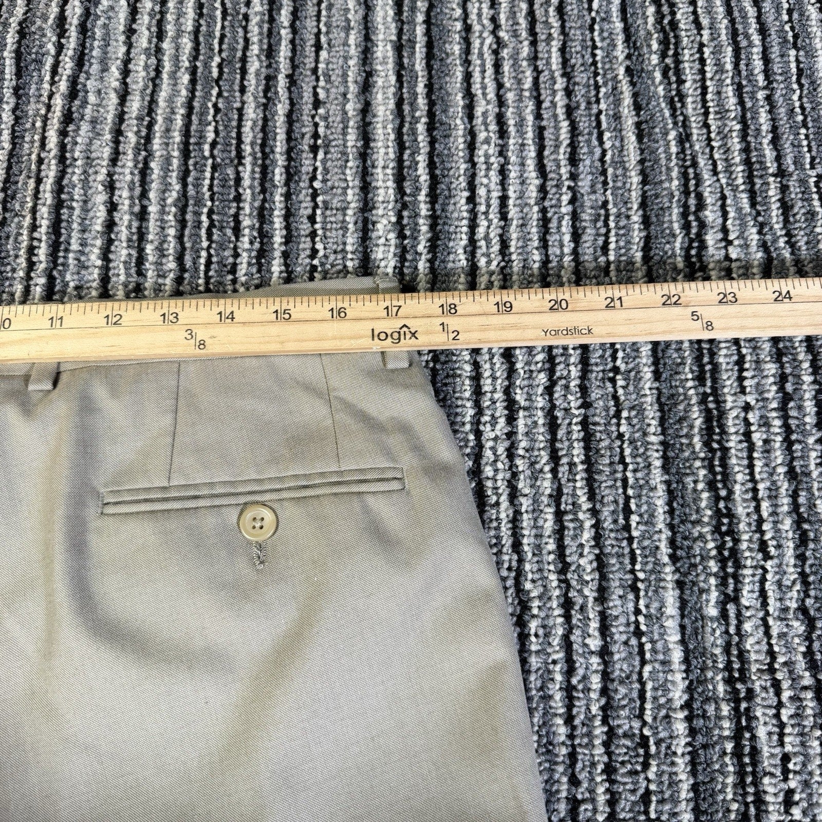 Lauren Ralph Lauren Mens 33x30 Beige Dress Pants Flat Front Straight Paisley