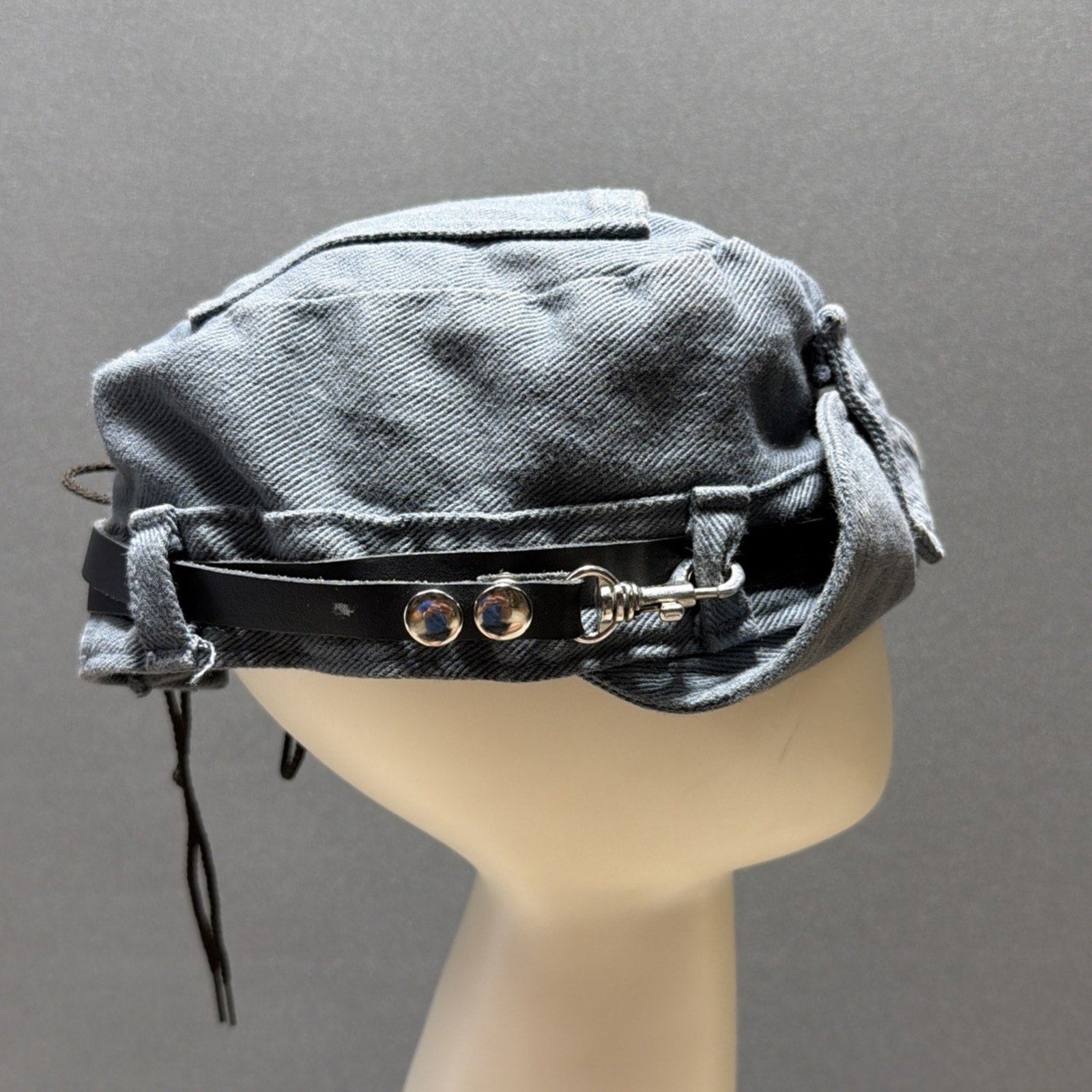 Robo Cap Denim Biker Hat Cap Size M The Road Rag Vintage Unisex With HD Patch