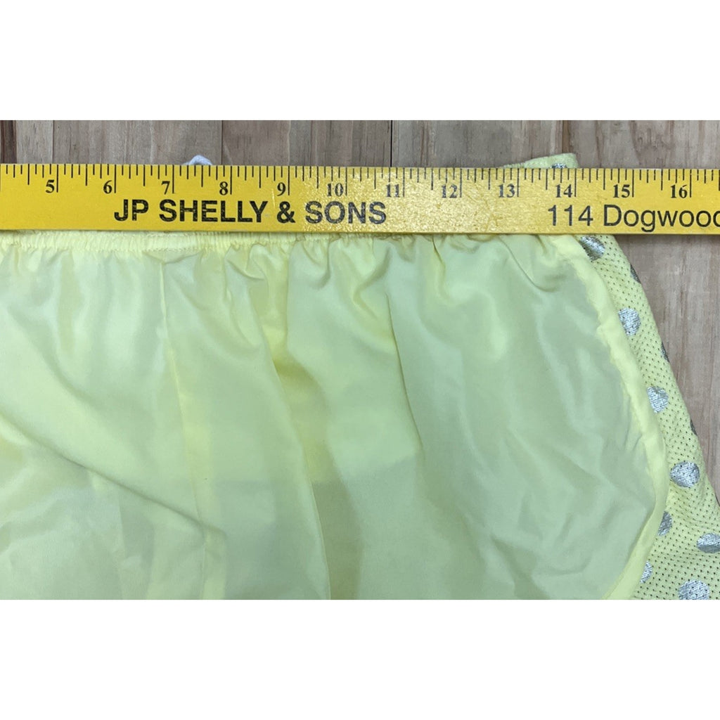 Derek Heart Womens Shorts Lined Yellow Silver Size Medium