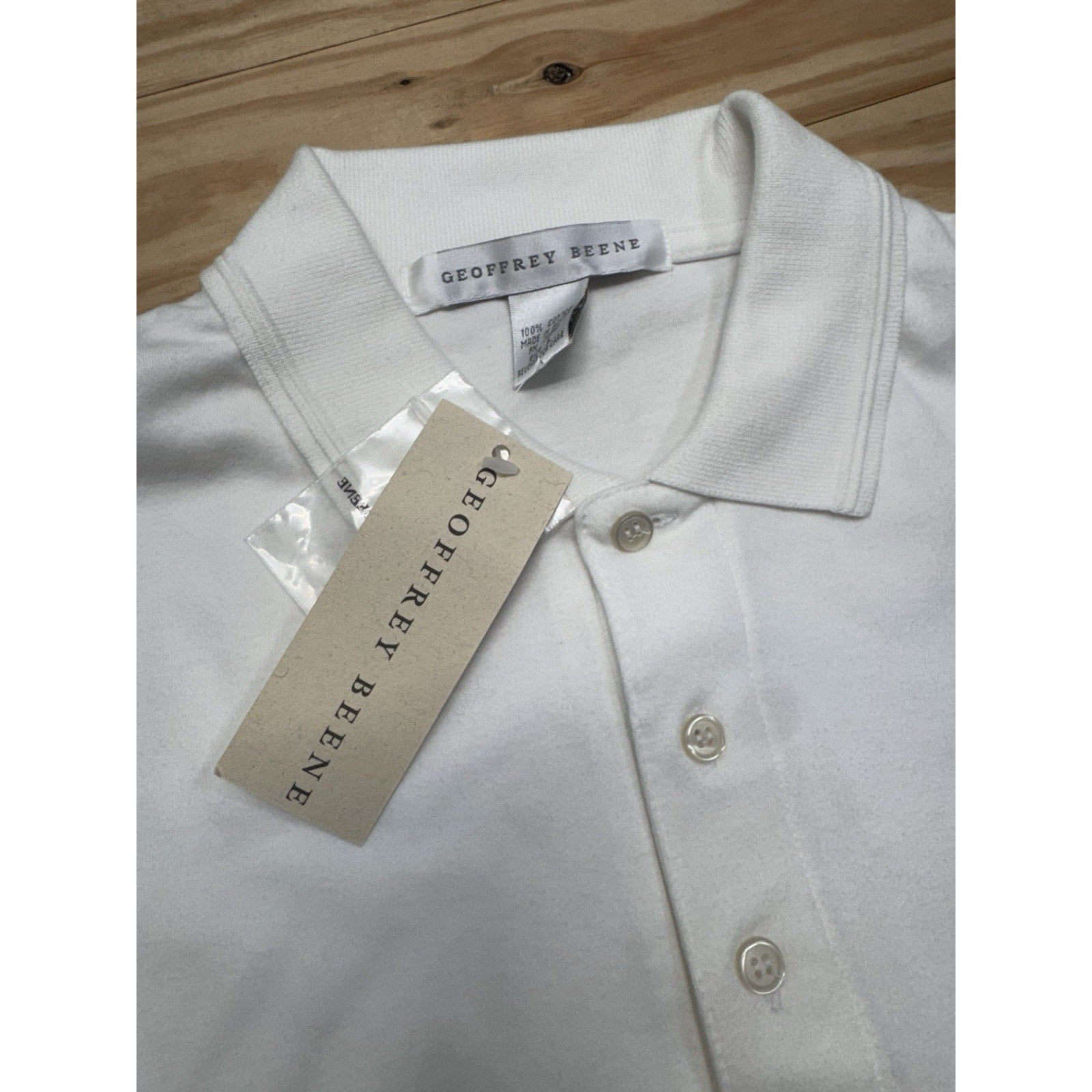 Geoffrey Beene Mens Short Sleeve Polo Shirt L New With Tags NWT Collared Cotton