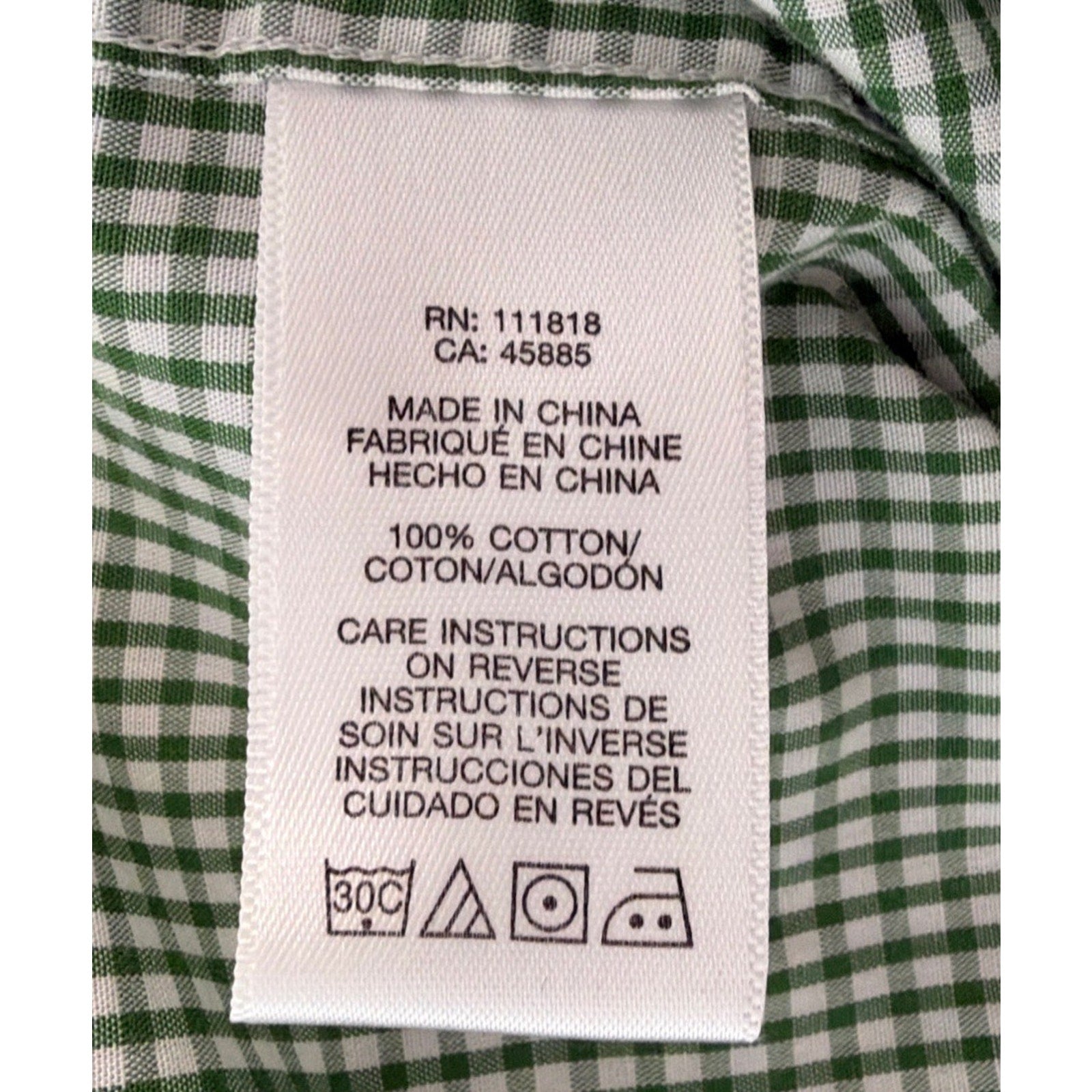 MICHAEL KORS DESIGNER BUTTON UP LONG SLEEVE SHIRT Mens L Gingham Check Preppy