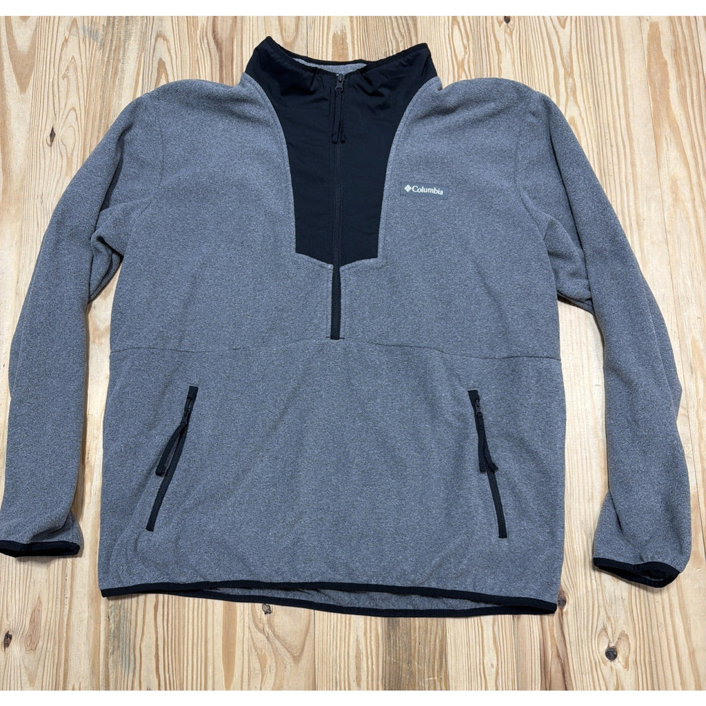 Columbia - Men's Sweatshirt Sequoia Grove Half Zip Fleece Gray Men’s XL EUC