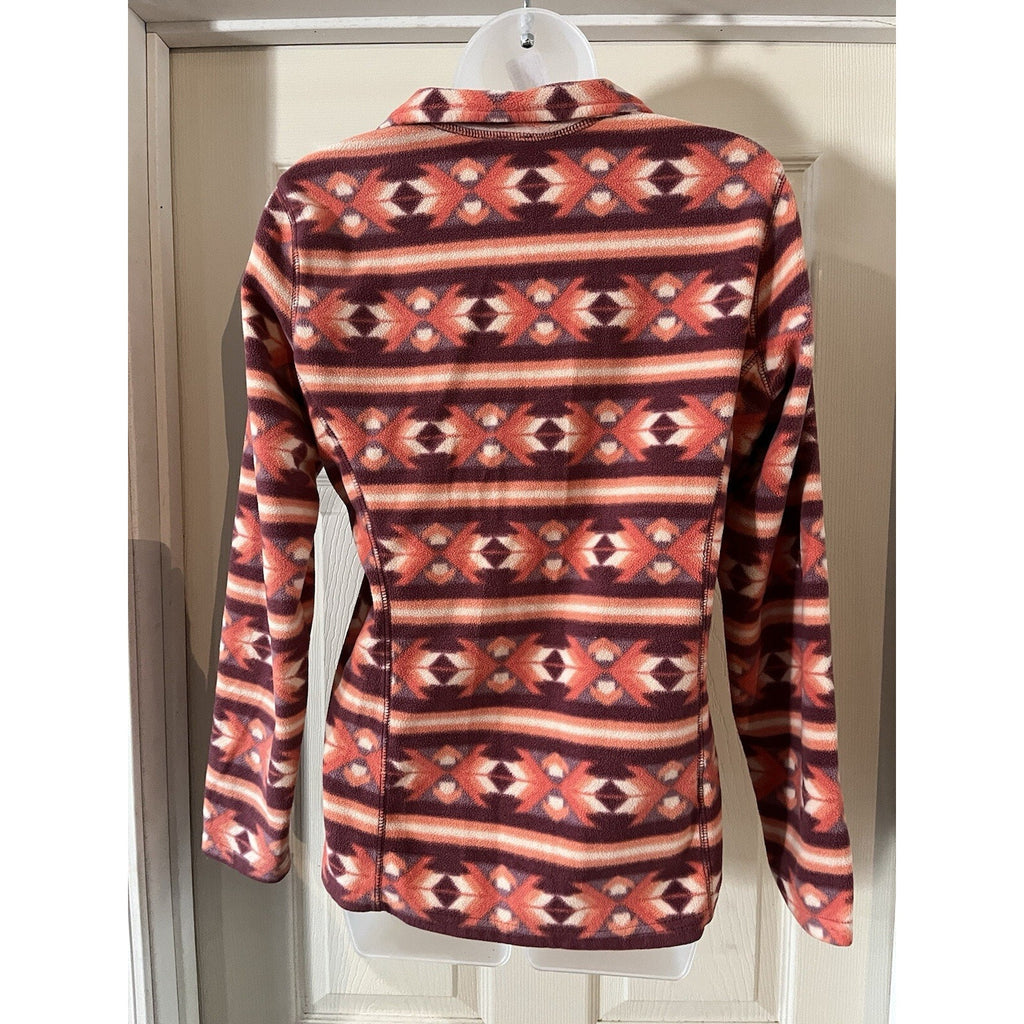 Eddie Bauer Plush 1/4 zip Pullover Fleece Women’s Sz M Jacket Ultra-soft Aztec