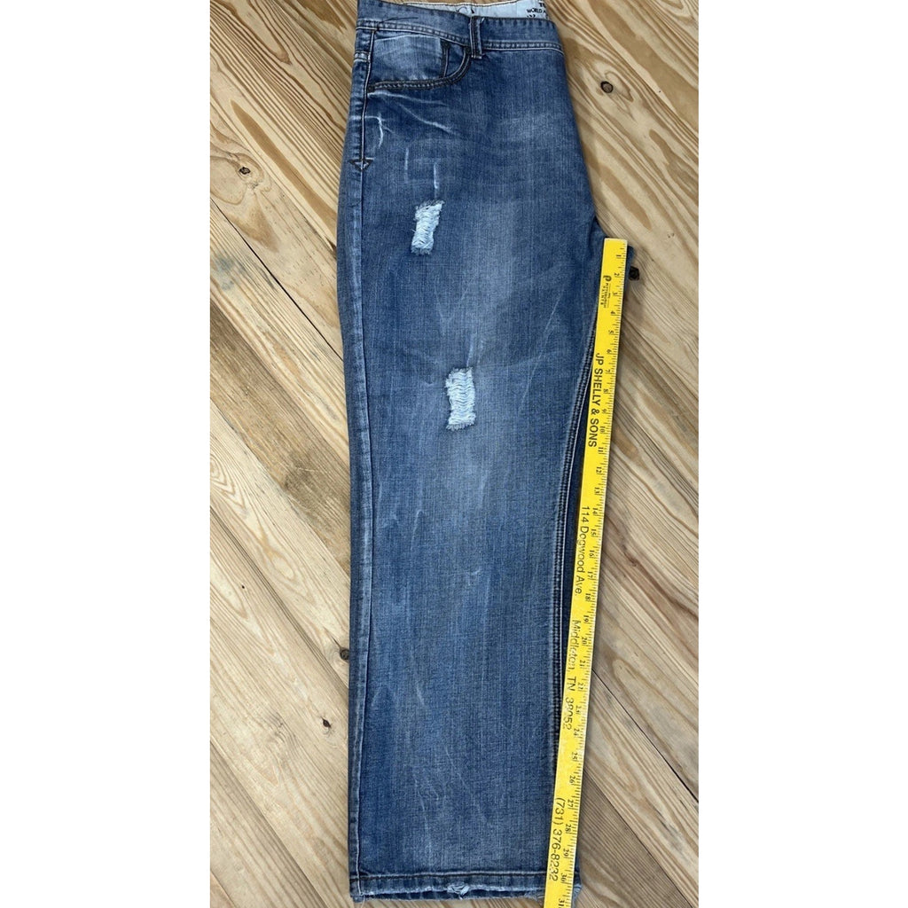 Vintage Y2K Tool Jeans Men’s 44x32 Baggy Distressed Straight Grunge Faded Blue