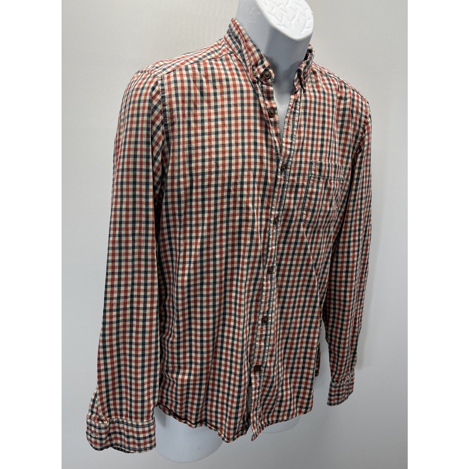 H&M Label of Graded Goods Fitted Oxford Plaid Dress Shirt S