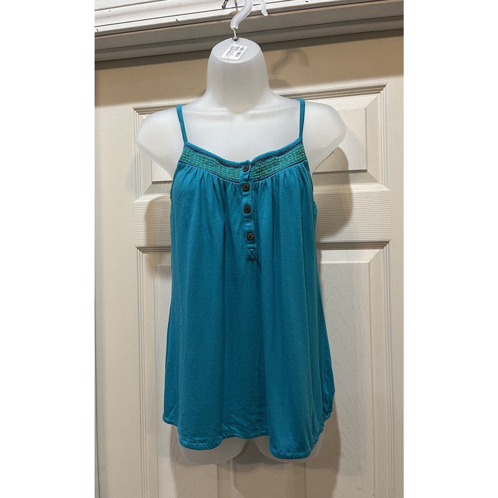Old Navy Teal Blue Embellished Button Front Women's Size Medium Tank Top