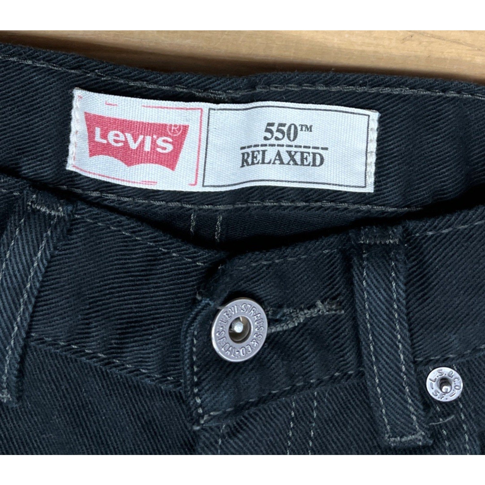 Levi Strauss 550 Jeans Men's 29/29 Black Relaxed Fit Mid Rise Tapered