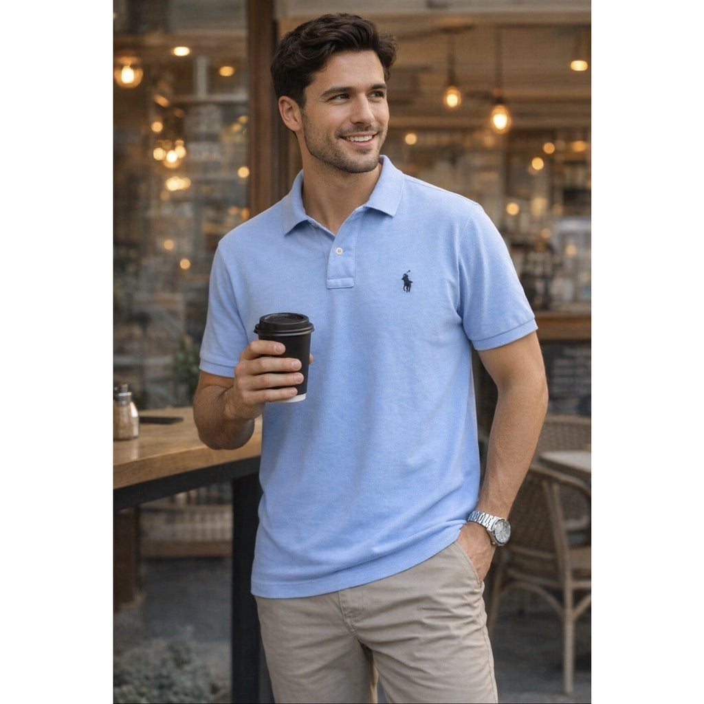 Ralph Lauren Polo Shirt Men's XL Classic Fit Blue Navy Pony Short Sleeve Preppy