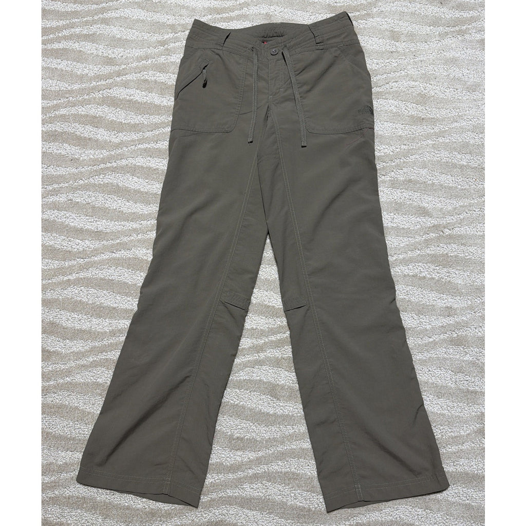 The North Face Pants Womens 28x31 Brown Nylon Roll Up Hiking Stow Pocket Ripstop
