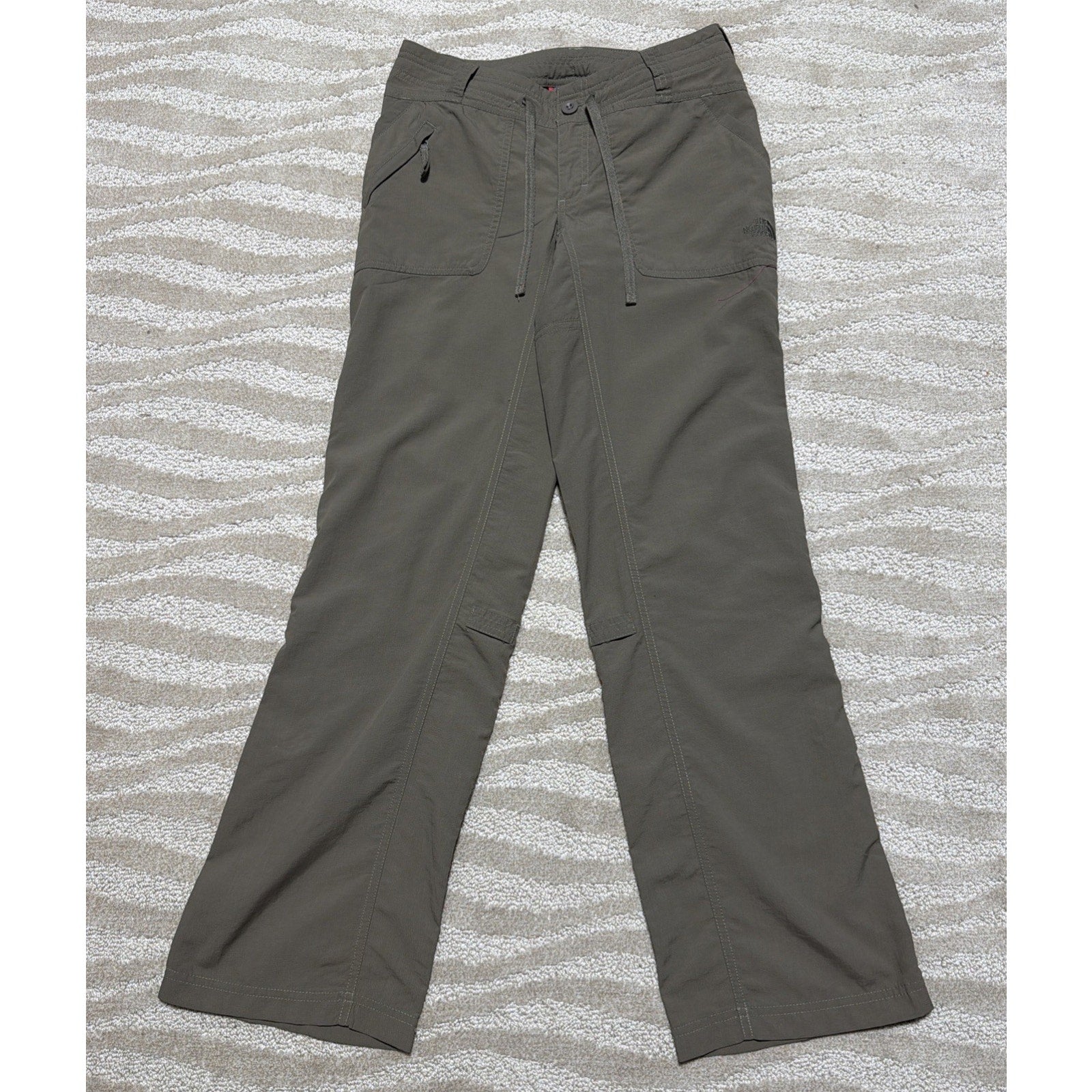 The North Face Pants Womens 28x31 Brown Nylon Roll Up Hiking Stow Pocket Ripstop
