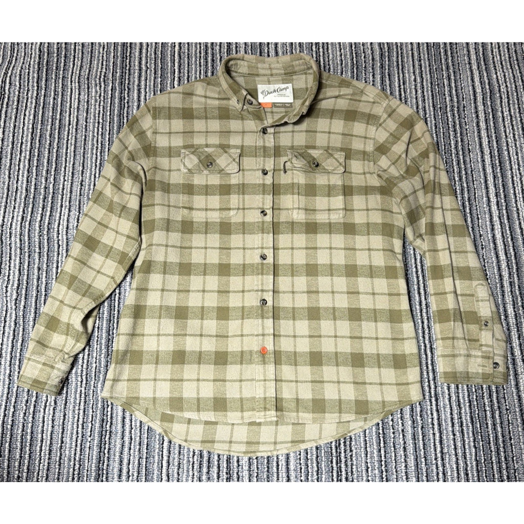 Duck Camp Co. Shirt Mens L Plaid Flannel Button Up Wetland Premium Hunting