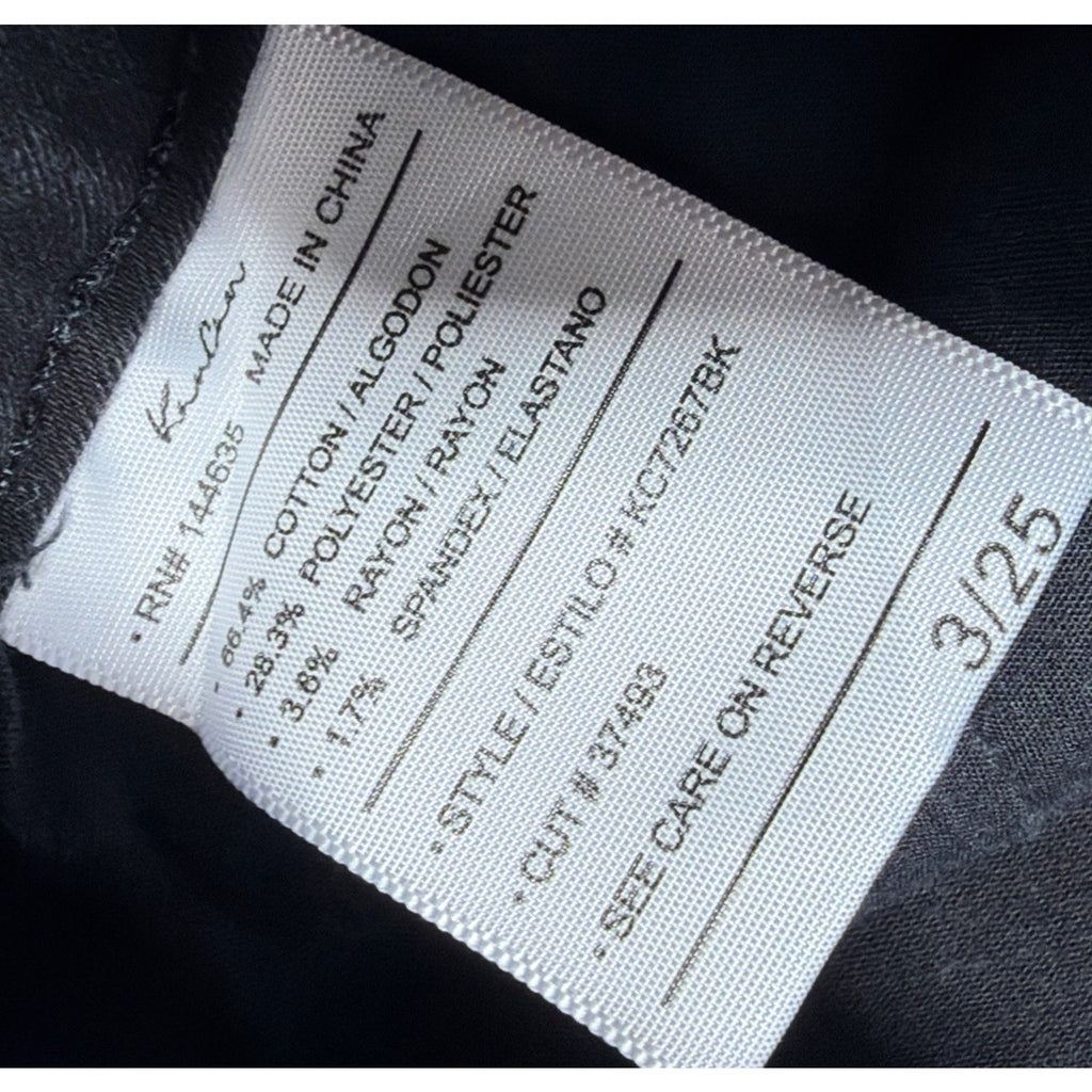 Womens 3/25 Kancan Jeans Black Skinny Distressed Dark Wash