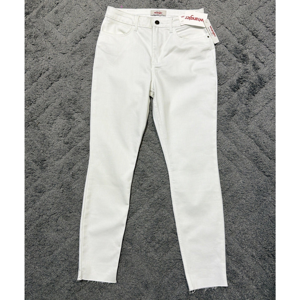 New Wrangler Women's 8 High Rise Unforgettable Skinny Jean Bright White 29x28