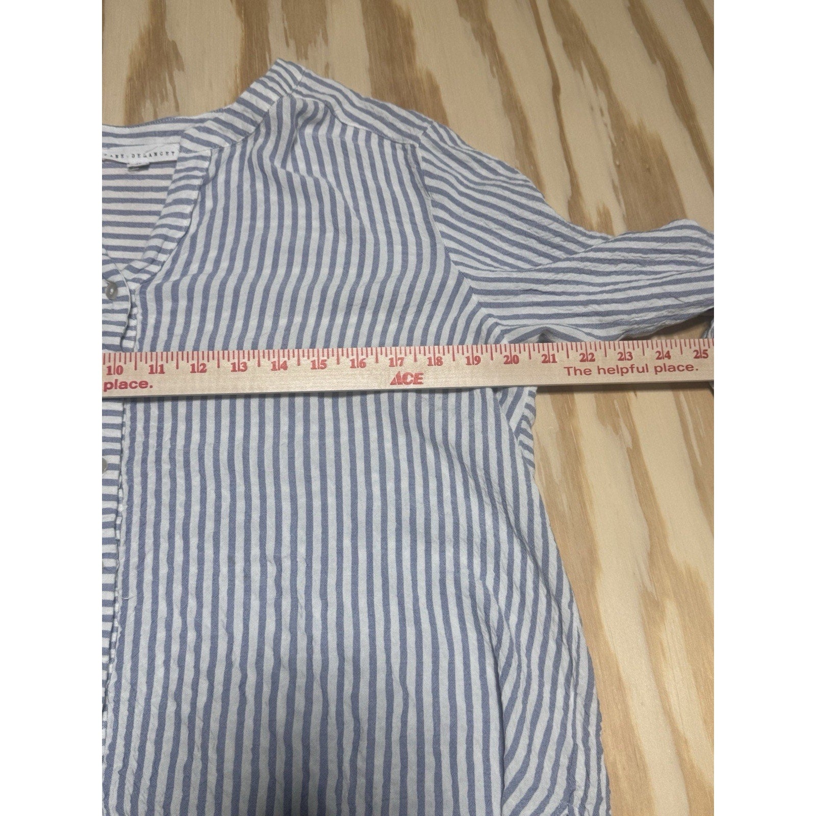 Jane Delancey High Low Women’s 1X Blue White Stripe Long Sleeve Top Coastal