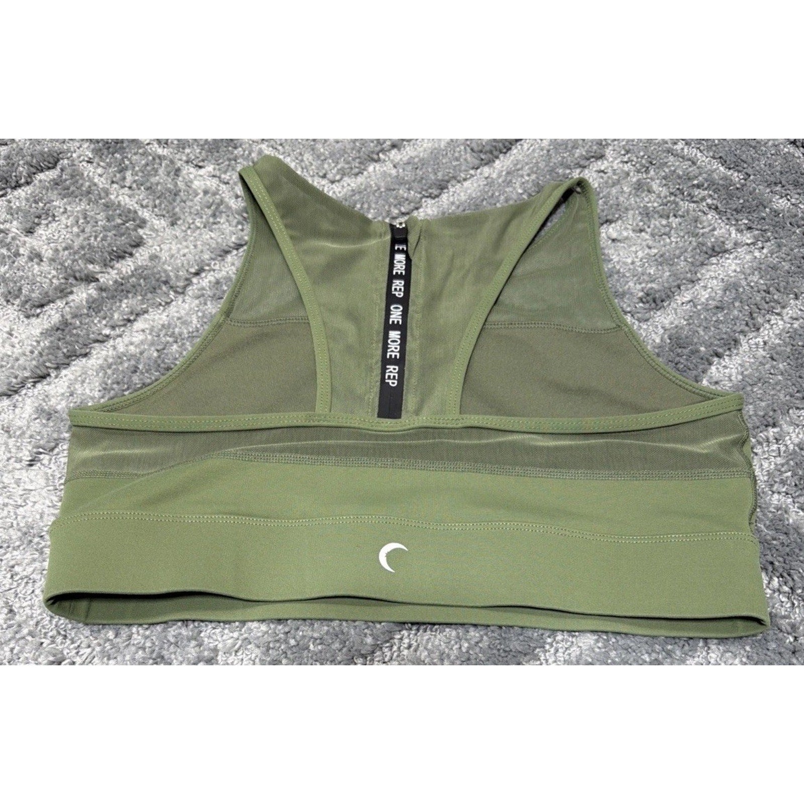ZYIA Active Women's High Neck Zip Back All Star Sports Bra Green Size Small