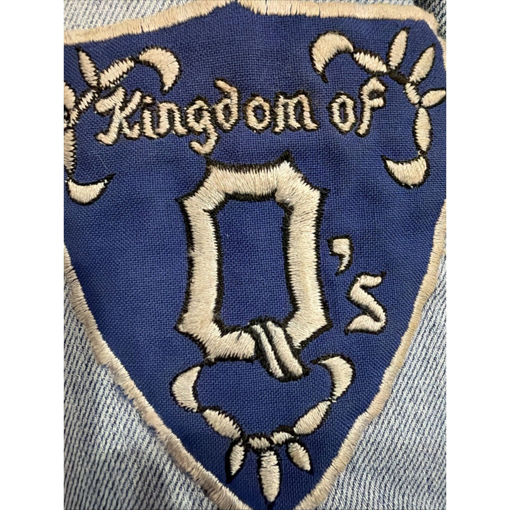 Pair White Letter Q Patches 2" Old English Gothic Embroidered Iron-On Sew-On