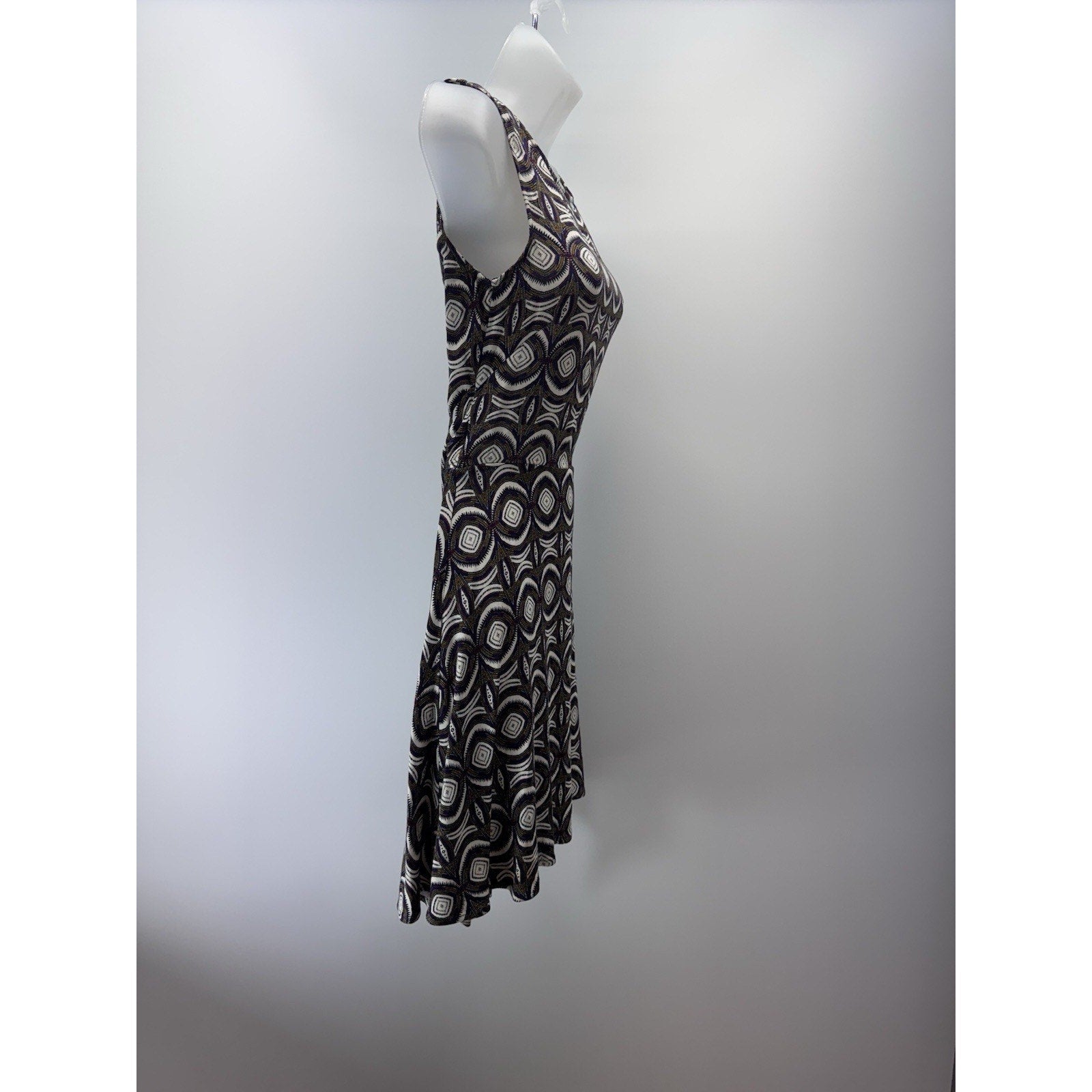 H &M Geometric Design Brown Ivory Tied Back Women’s Size 2 New With Tags