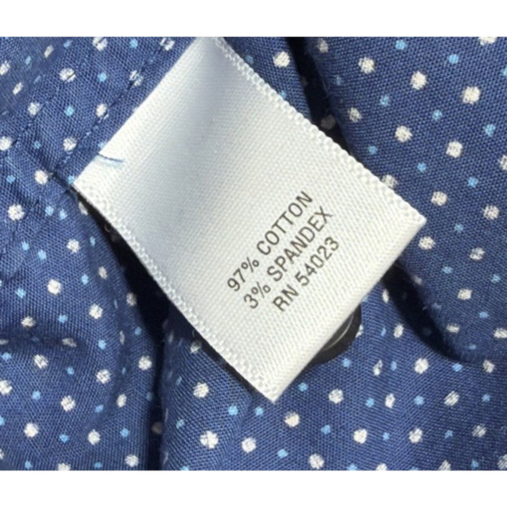 Banana Republic Sz Medium Blue Geo Slim Fit Long Sleeve Shirt Stretch EUC