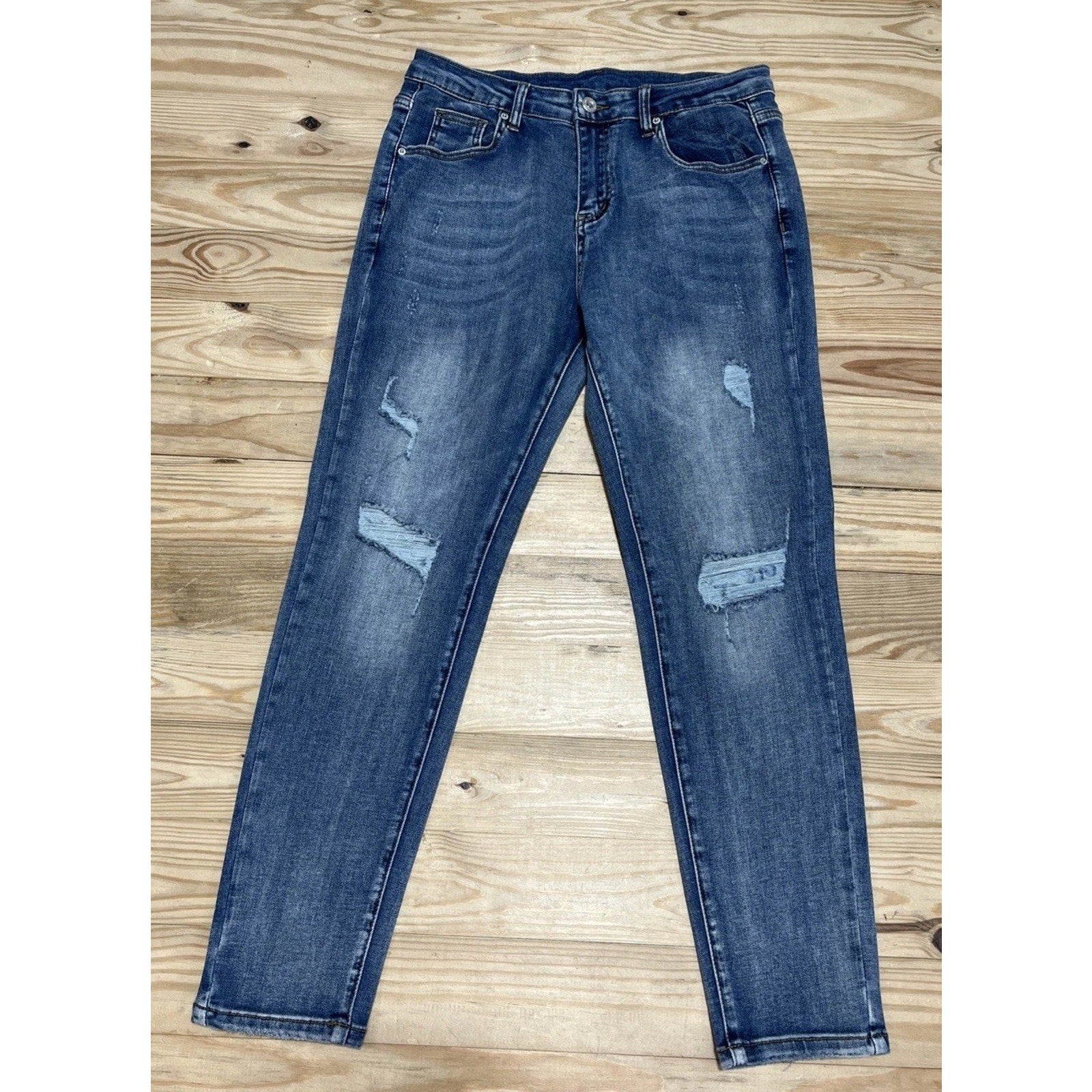 FashionSkinny Denim Jeans Women's Sz 30 Blue High Rise Distressed