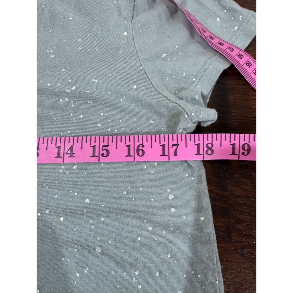Gap T-Shirt Women’s Cactus Green Size Medium Glitter Silver Speck Design