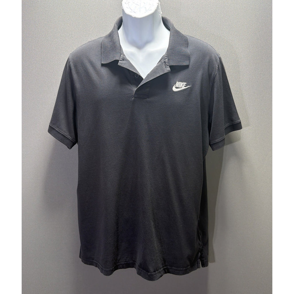 Vintage Y2K Black Nike Polo Shirt Embroidered Size Large CJ4461-010