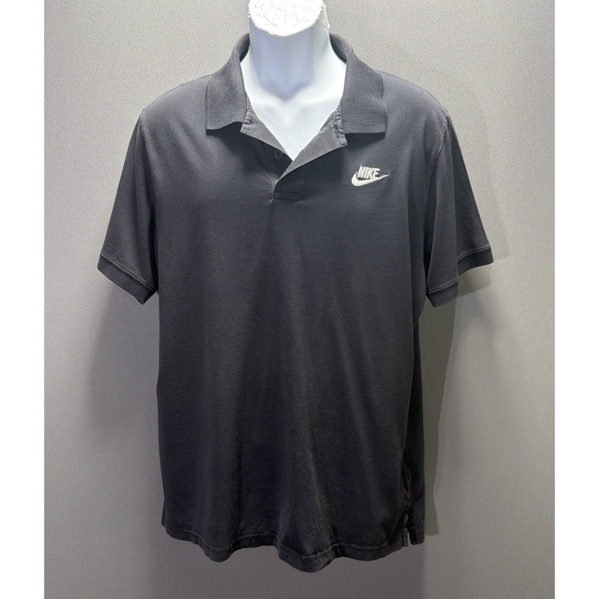 Vintage Y2K Black Nike Polo Shirt Embroidered Size Large CJ4461-010