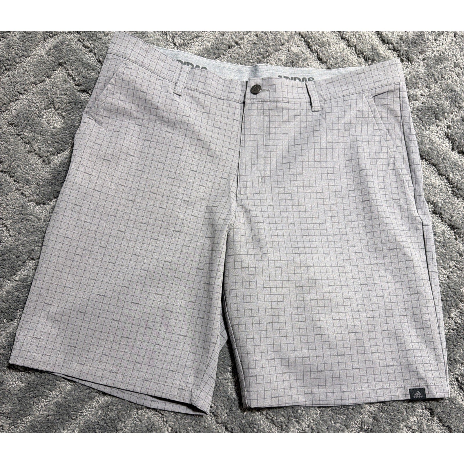 Adidas Ultimate 365 Stretch Grid Print All Over Golf Shorts Mens Size 38 New