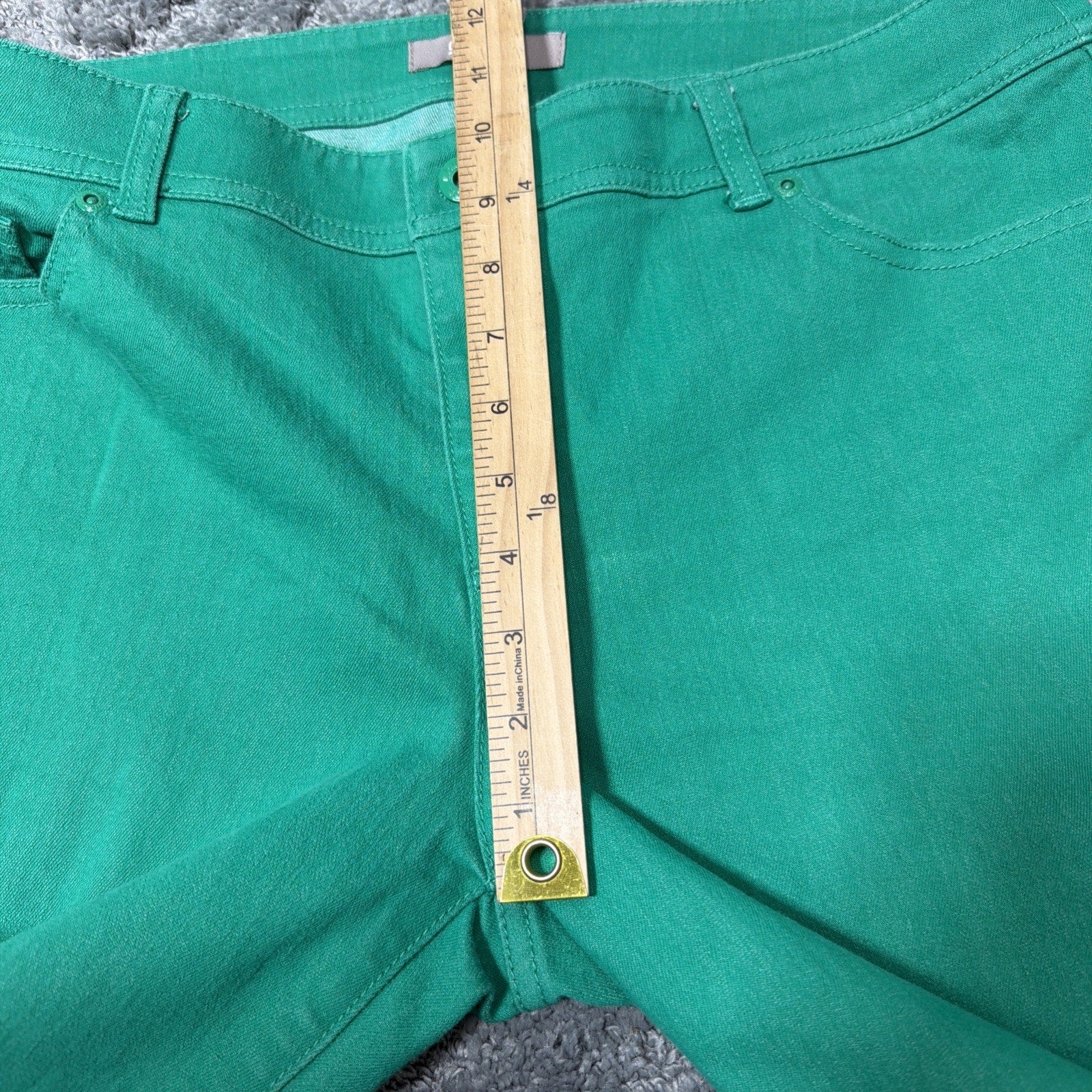Denim Capri Jeans Chicos Womens Size 2 Stretch Cropped Green 35x21