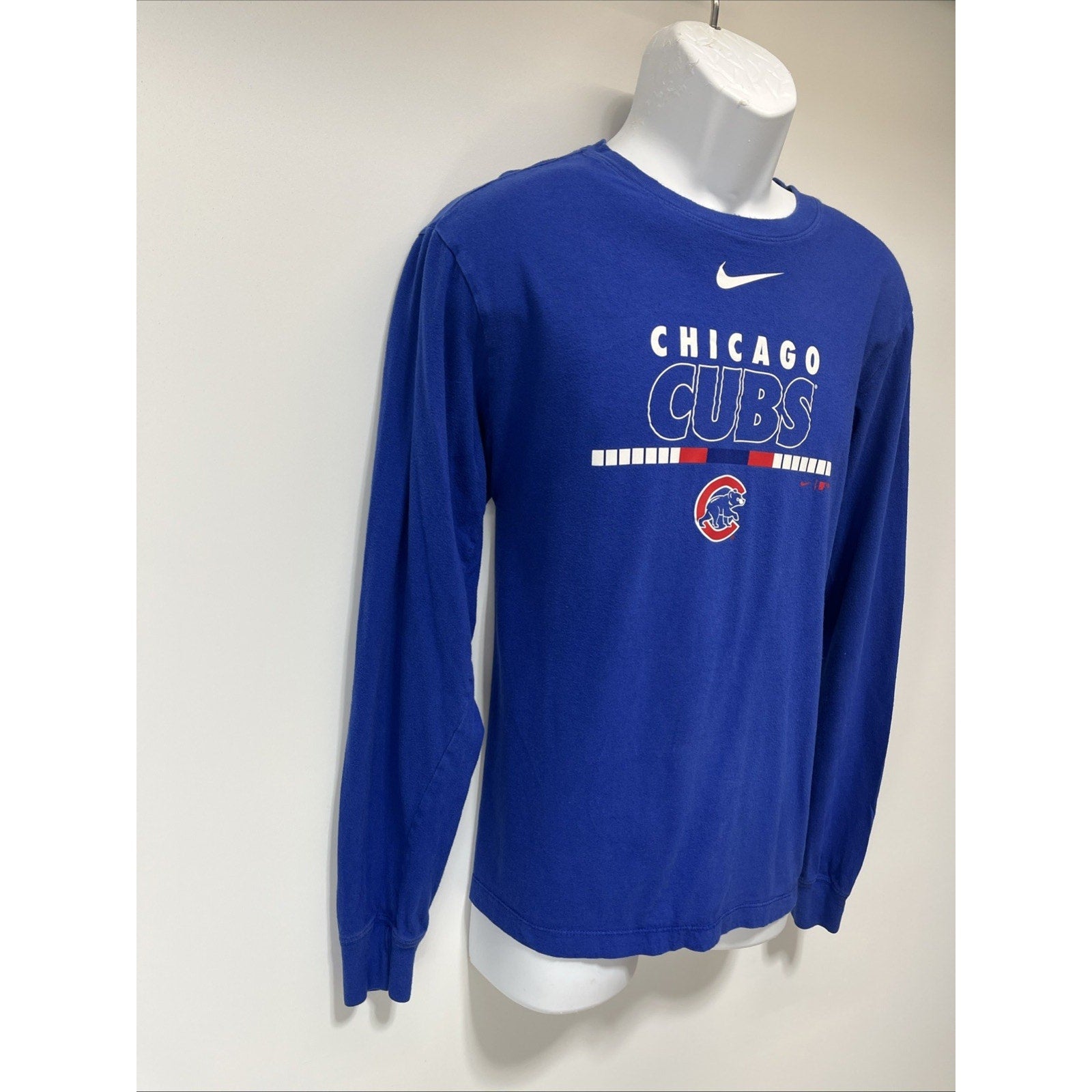 Chicago Cubs MLB Blue Nike Tee Standard Fit Long Sleeve Shirt Mens M