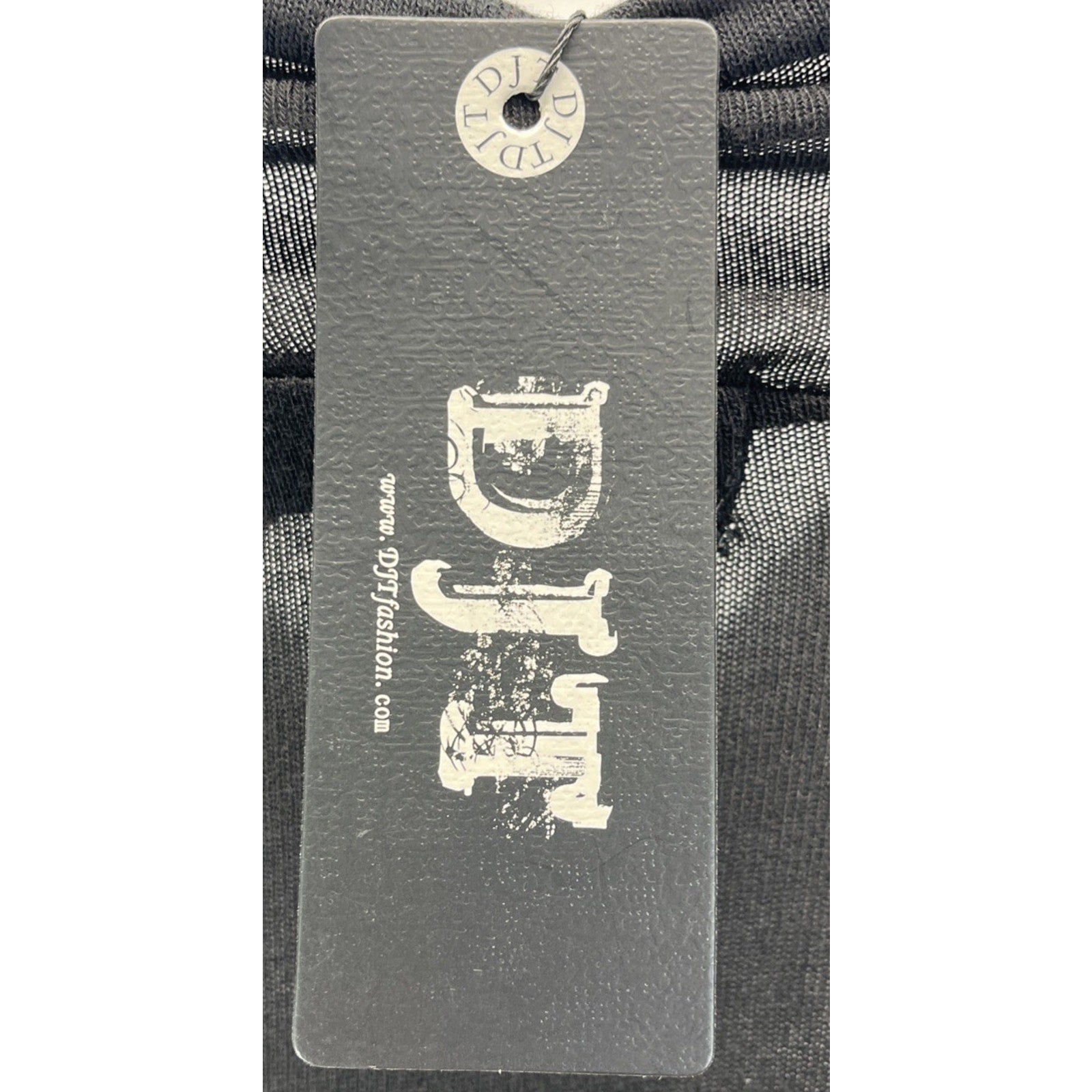 NWT DJT Twisted Bust Fitted Top Ribbed Knit Pullover Black Size Medium