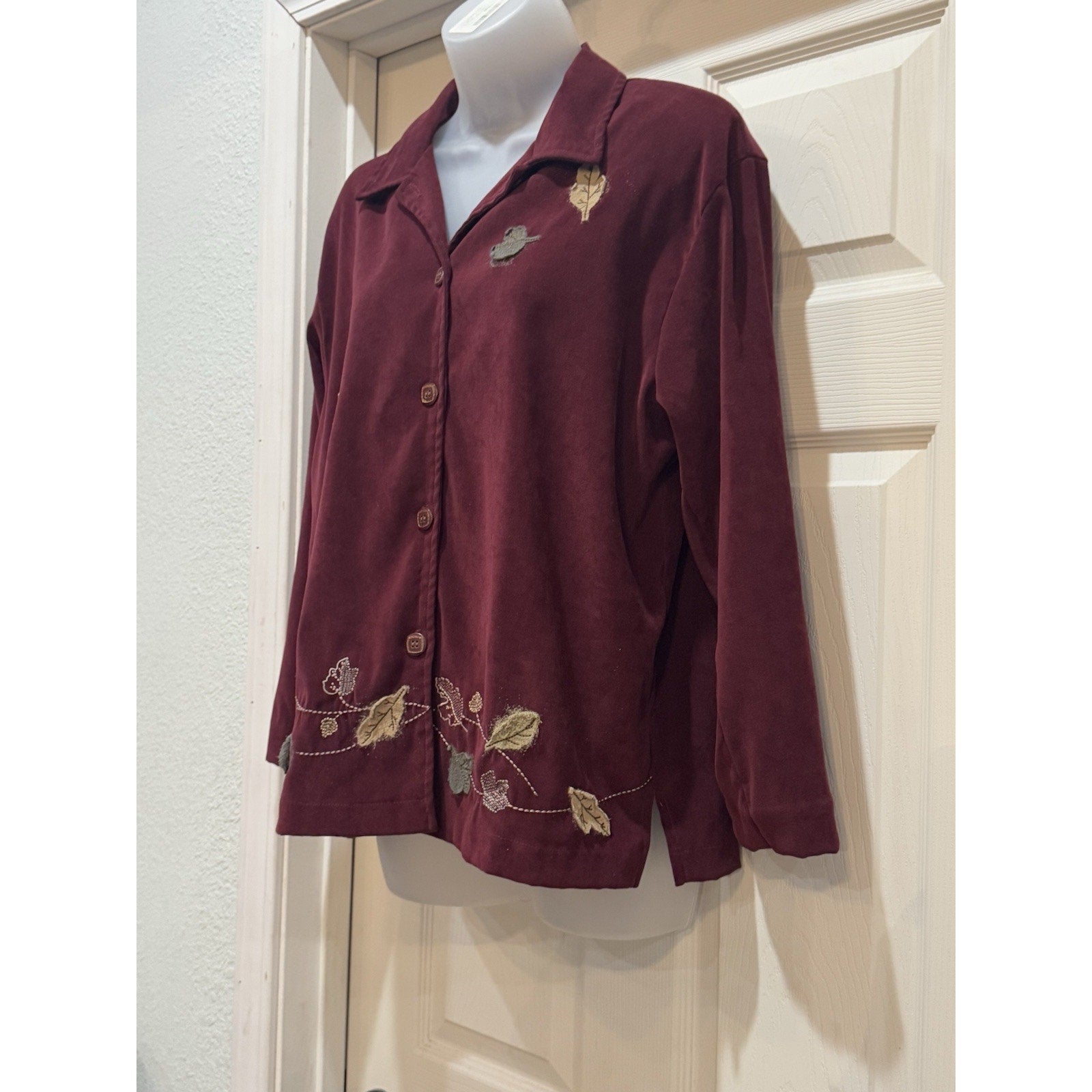 Teddi Vintage Jacket Size Medium Women's Maroon Floral