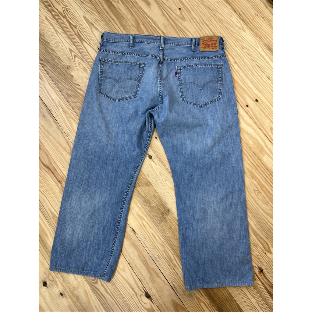 Levi's 569 Loose Straight Jeans Mens 38x30 Lightweight Blue 100% Cotton Denim