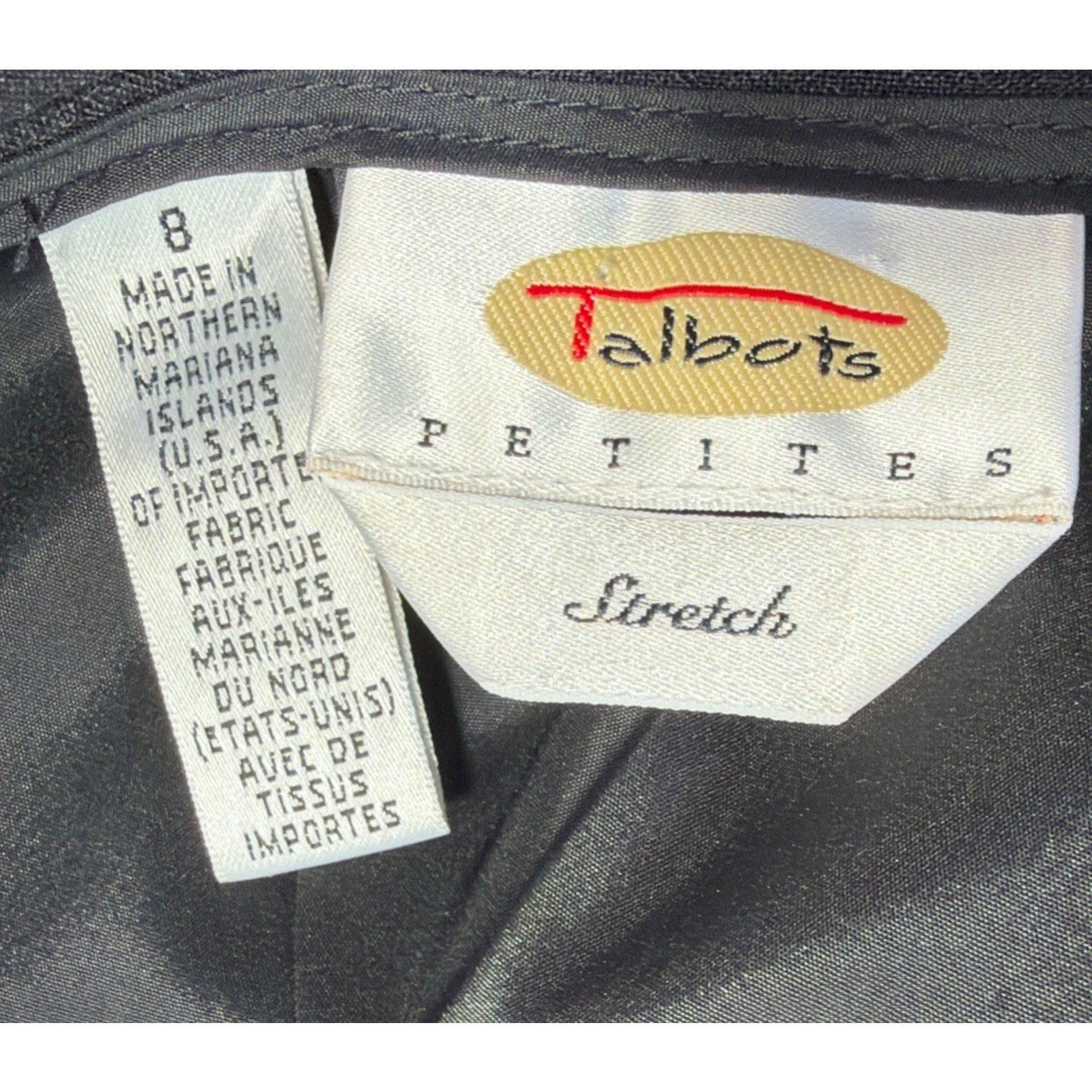 Vintage Talbots Sz 8 Petite Dark Gray Wool Lined Straight Pencil Skirt