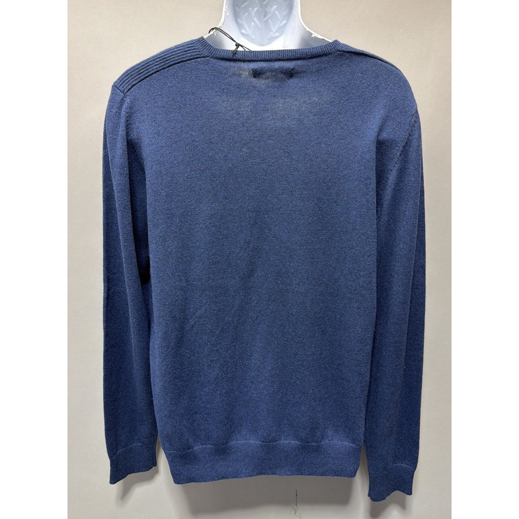 New Marc Anthony V-Neck Blue Cashmere Blend Sweater Men’s XL Preppy Casual