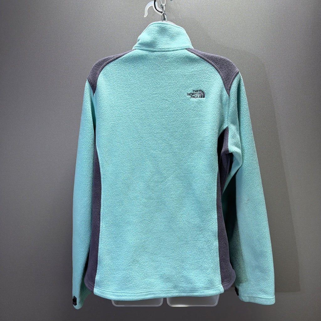 The North Face Full Zip Fleece Jacket Green Gray Pockets Women’s XL